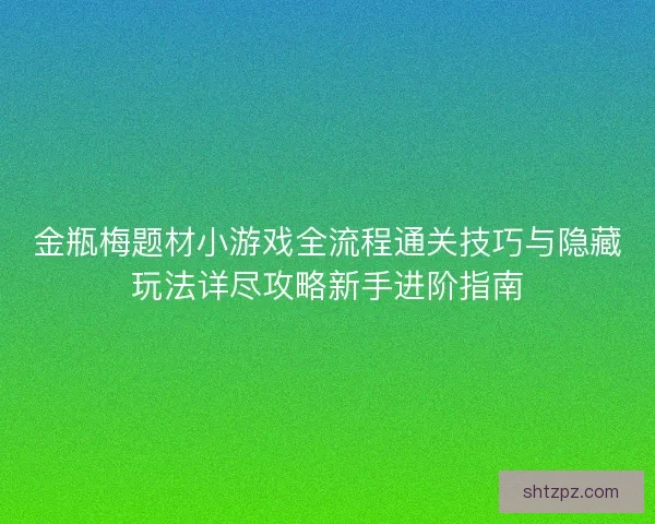 金瓶梅题材小游戏全流程通关技巧与隐藏玩法详尽攻略新手进阶指南